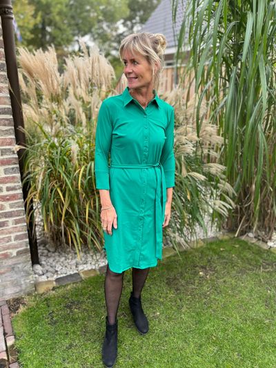 Foto van Mi Piace travel jurk drie kwart mouw green